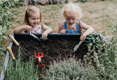 Hochbeet Monterosso aus Metall in pulverbeschichtet anthrazit im Garten