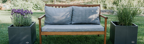 niedriges Hochbeet Vernazza aus Metall in pulverbeschichtet anthrazit