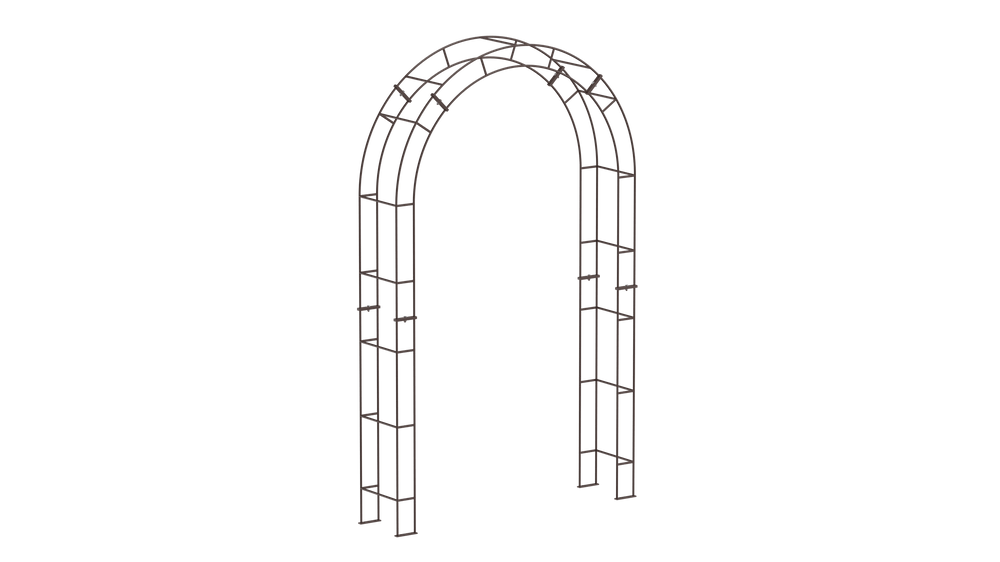 Rosenbogen Cremona als 3D-Modell | Pulverbeschichtet Sonderfarbe RAL 8017 Schokobraun Rosenbogen Cremona als 3D-Modell | Pulverbeschichtet Sonderfarbe RAL 8017 Schokobraun