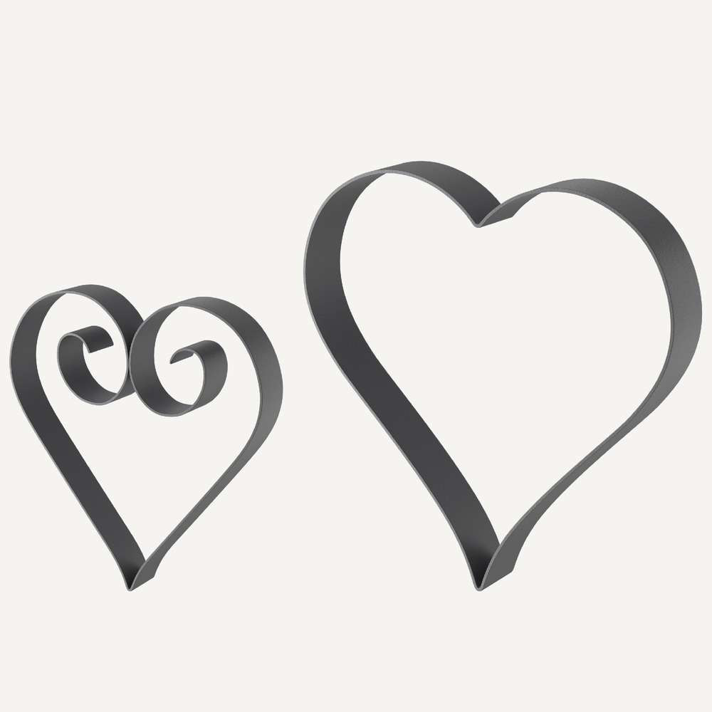 Metallherzen Vercelli und Biella in pulverbeschichtet Anthrazitals 3D-Modell Metallherzen Vercelli und Biella in pulverbeschichtet Anthrazitals 3D-Modell