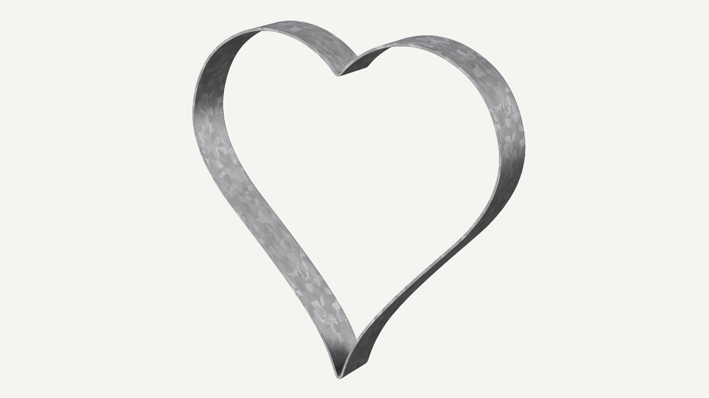 Metallherz Biella in feuerverzinkt als 3D-Modell Metallherz Biella in feuerverzinkt als 3D-Modell