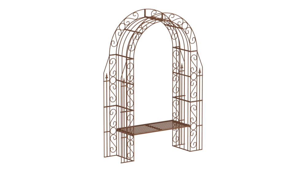 Rosenbogen Calabria mit Bank in unbeschichtet als 3D-Modell Rosenbogen Calabria mit Bank in unbeschichtet als 3D-Modell