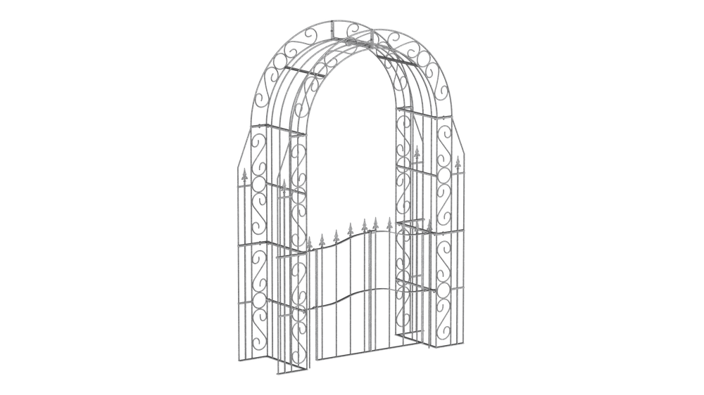 Rosenbogen Calabria mit Tür in feuerverzinkt als 3D-Modell Rosenbogen Calabria mit Tür in feuerverzinkt als 3D-Modell