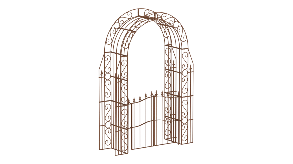 Rosenbogen Calabria mit Tür in unbeschichtet als 3D-Modell Rosenbogen Calabria mit Tür in unbeschichtet als 3D-Modell