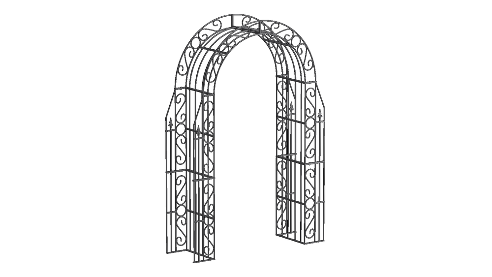 Rosenbogen Calabria in pulverbeschichtet Anthrazit als 3D-Modell Rosenbogen Calabria in pulverbeschichtet Anthrazit als 3D-Modell