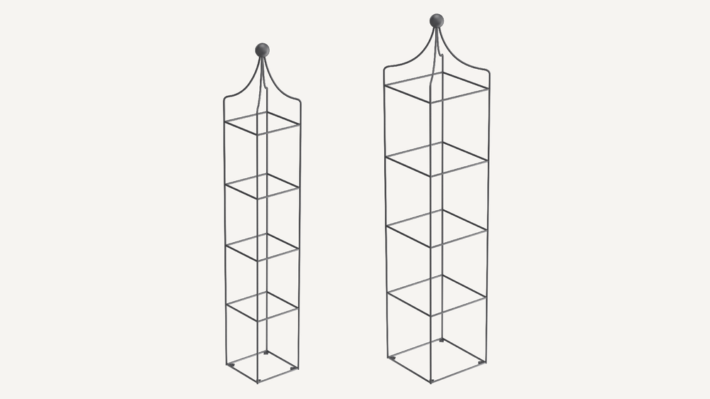 Obelisken Catania im Set in pulverbeschichtet Anthrazit als 3D-Modell Obelisken Catania im Set in pulverbeschichtet Anthrazit als 3D-Modell