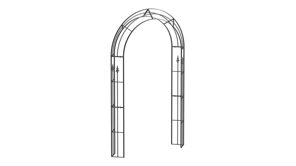 Rosenbogen Cosenza in pulverbeschichtet Anthrazit als 3D-Modell Rosenbogen Cosenza in pulverbeschichtet Anthrazit als 3D-Modell