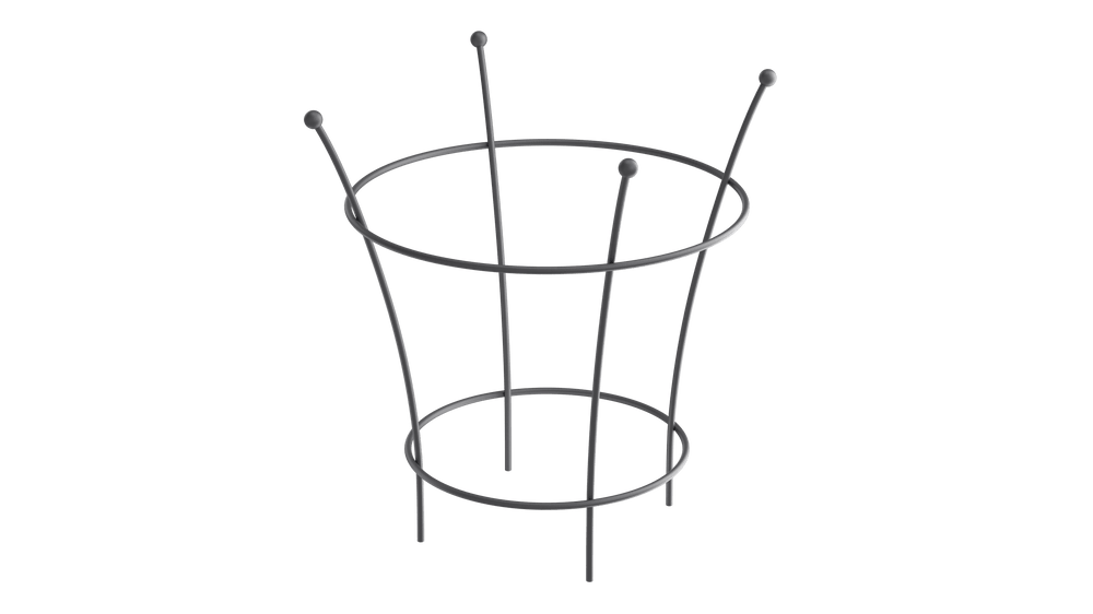 Pflanzstütze Grosetto in pulverbeschichtet Anthrazit als 3D-Modell Pflanzstütze Grosetto in pulverbeschichtet Anthrazit als 3D-Modell