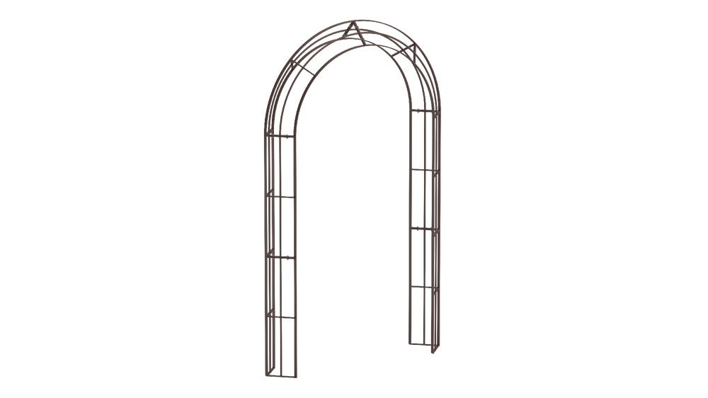 Rosenbogen Matera in pulverbeschichtet Sonderfarbe RAL 8017 Schokobraun als 3D-Modell Rosenbogen Matera in pulverbeschichtet Sonderfarbe RAL 8017 Schokobraun als 3D-Modell