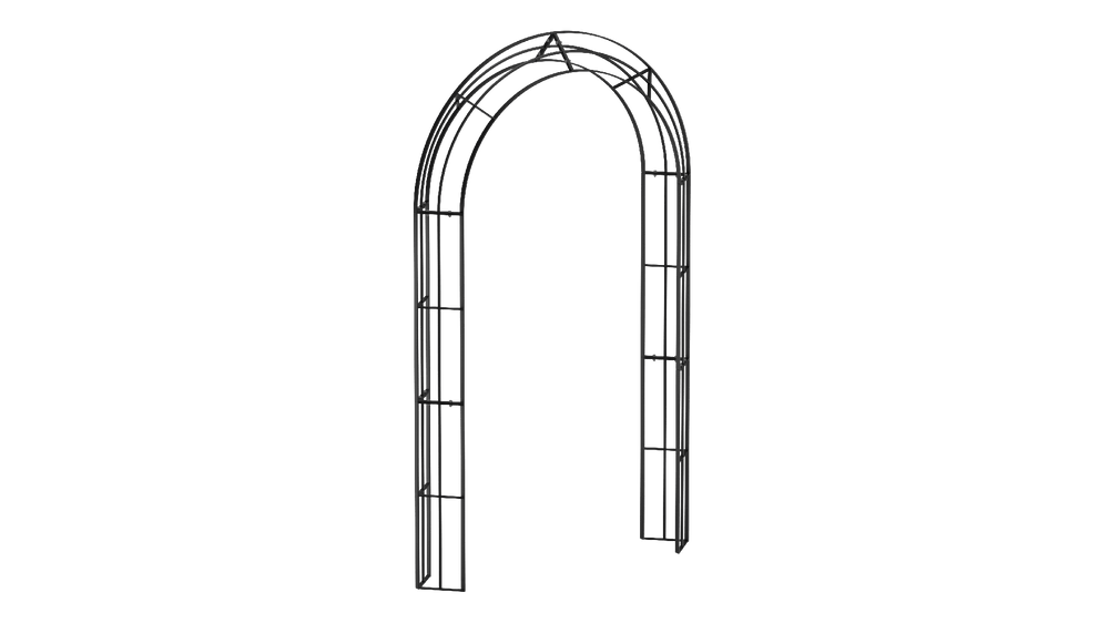 Rosenbogen Matera in pulverbeschichtet Sonderfarbe RAL 9005 Tiefschwarz als 3D-Modell Rosenbogen Matera in pulverbeschichtet Sonderfarbe RAL 9005 Tiefschwarz als 3D-Modell