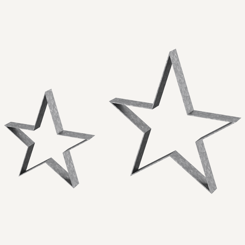 Metallsterne Novara im Set in feuerverzinkt als 3D-Modell Metallsterne Novara im Set in feuerverzinkt als 3D-Modell