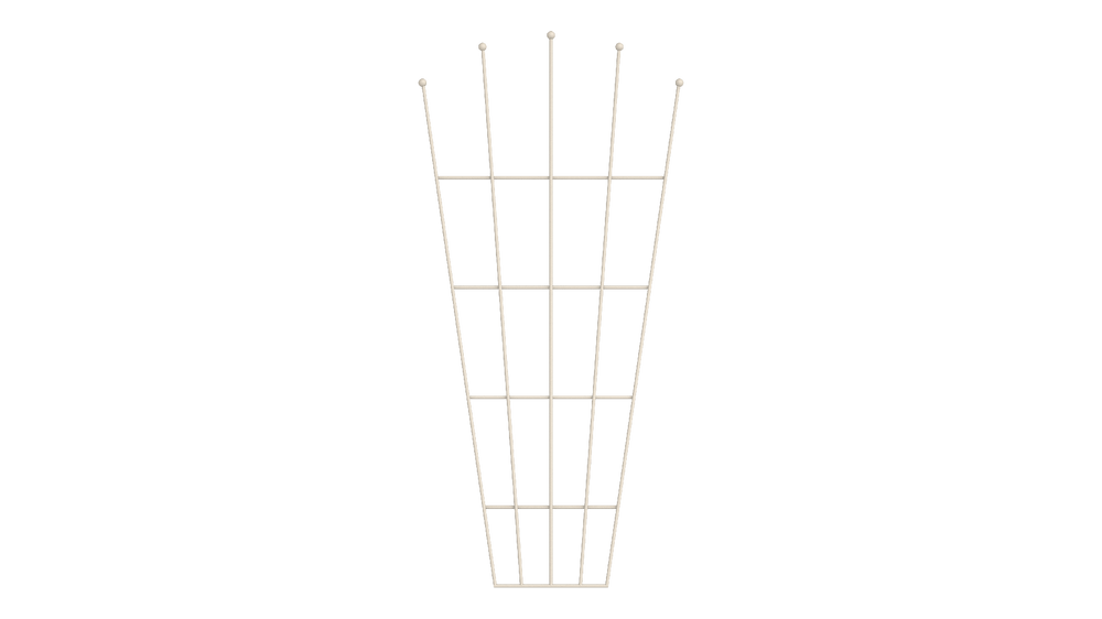 Rankgitter Brindisi in pulverbeschichtet Sonderfarbe RAL 9001 Cremeweiß als 3D-Modell Rankgitter Brindisi in pulverbeschichtet Sonderfarbe RAL 9001 Cremeweiß als 3D-Modell