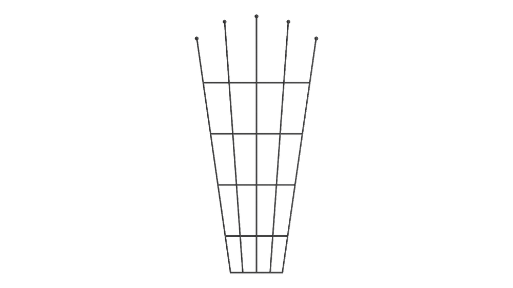 Rankgitter Brindisi in pulverbeschichtet Sonderfarbe RAL 9005 Tiefschwarz als 3D-Modell Rankgitter Brindisi in pulverbeschichtet Sonderfarbe RAL 9005 Tiefschwarz als 3D-Modell