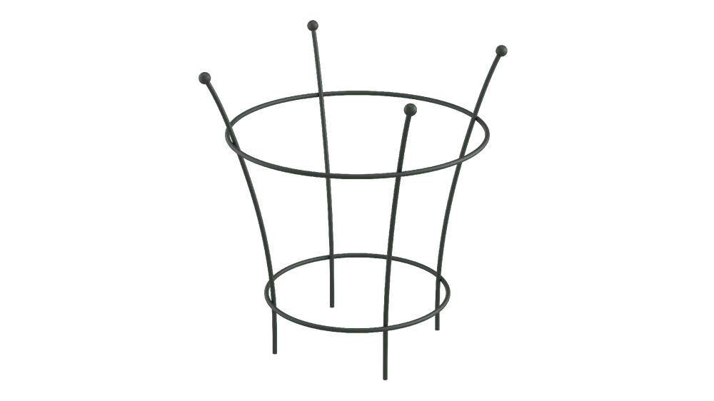 Pflanzenstütze Grosetto in pulverbeschichtet Sonderfarbe RAL 6009 Tannengrün als 3D-Modell Pflanzenstütze Grosetto in pulverbeschichtet Sonderfarbe RAL 6009 Tannengrün als 3D-Modell