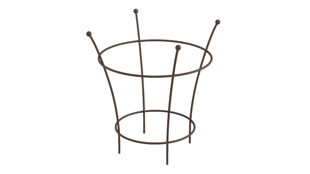 Pflanzenstütze Grosetto in pulverbeschichtet Sonderfarbe RAL 8017 Schokobraun als 3D-Modell Pflanzenstütze Grosetto in pulverbeschichtet Sonderfarbe RAL 8017 Schokobraun als 3D-Modell