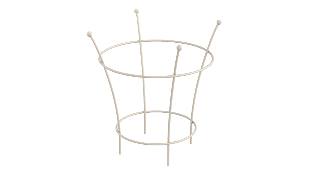 Pflanzenstütze Grosetto in pulverbeschichtet Sonderfarbe RAL 9001 Cremeweiss als 3D-Modell Pflanzenstütze Grosetto in pulverbeschichtet Sonderfarbe RAL 9001 Cremeweiss als 3D-Modell