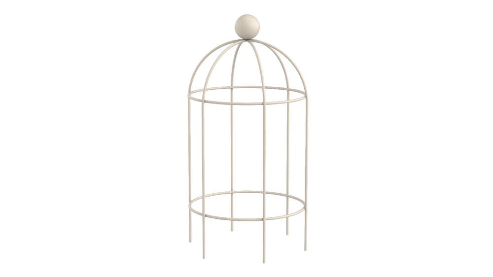 Pflanzenstütze Arezzo in pulverbeschichtet Sonderfarbe RAL 9001 Cremeweiss als 3D-Modell Pflanzenstütze Arezzo in pulverbeschichtet Sonderfarbe RAL 9001 Cremeweiss als 3D-Modell