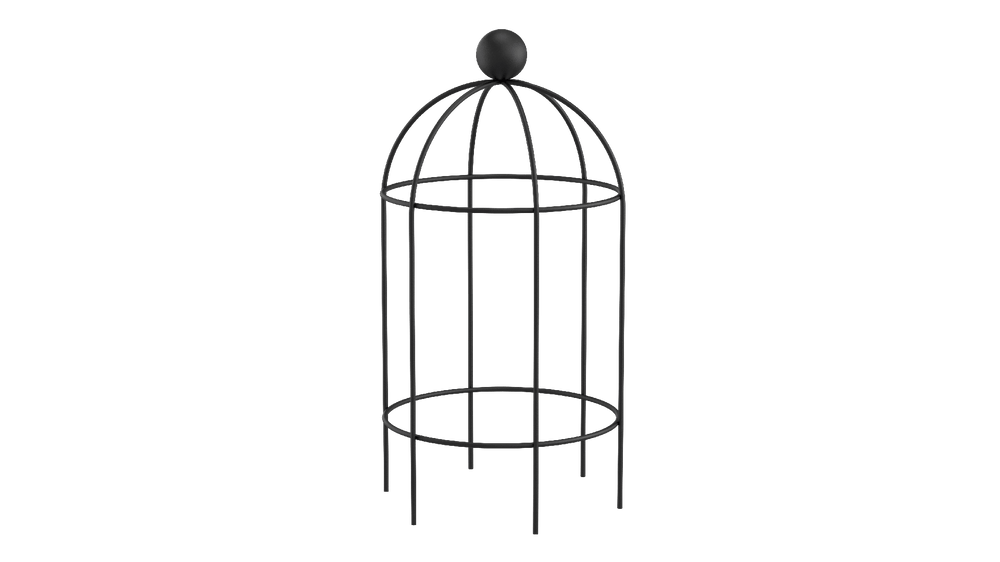 Pflanzenstütze Arezzo in pulverbeschichtet Sonderfarbe RAL 9005 Tiefschwarz als 3D-Modell Pflanzenstütze Arezzo in pulverbeschichtet Sonderfarbe RAL 9005 Tiefschwarz als 3D-Modell