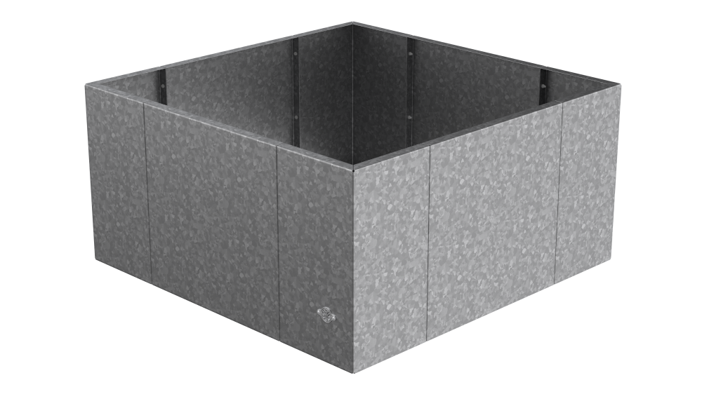 Pflanzkübel Vernazza 80x80x40 cm in feuerverzinkt als 3D-Modell Pflanzkübel Vernazza 80x80x40 cm in feuerverzinkt als 3D-Modell