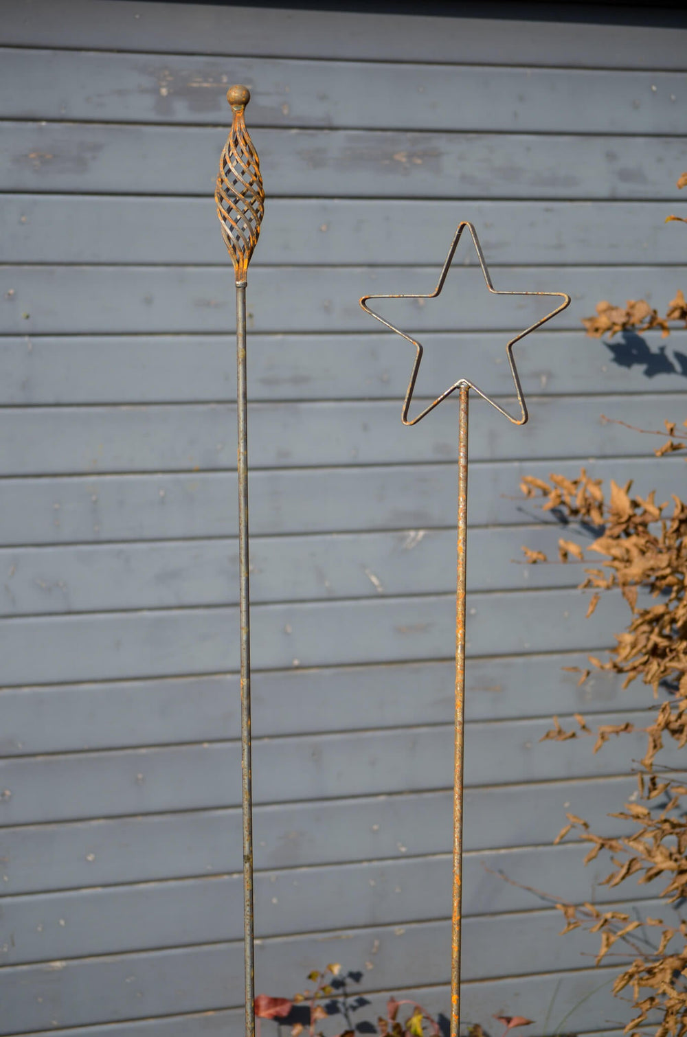 Rankstabset Tissano & Vicenza unbeschichtet vor Gartenhaus